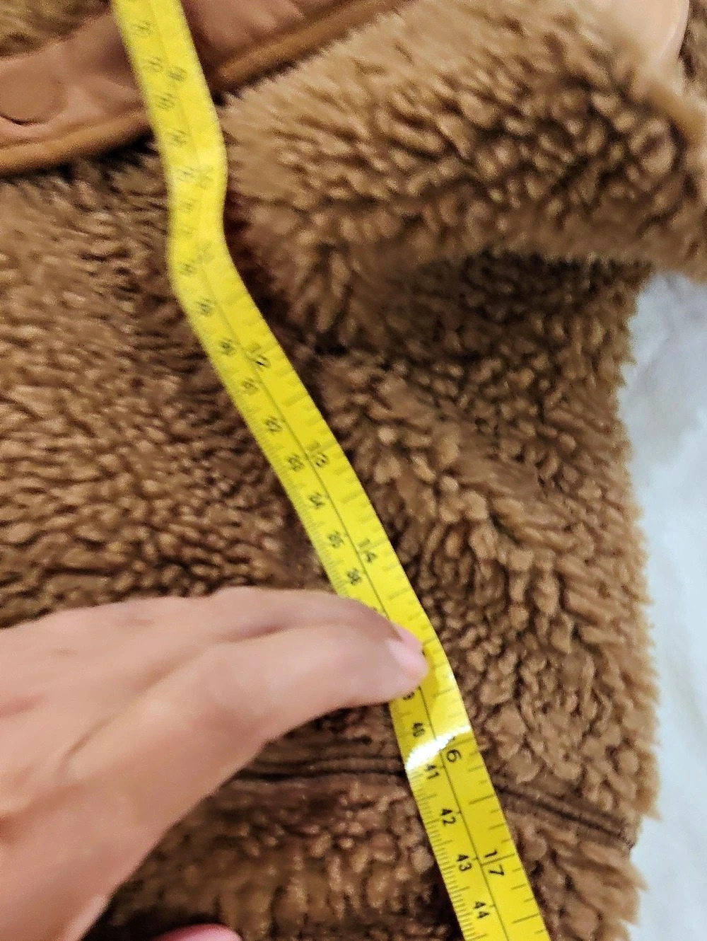 L.L. Bean DS20164 Teddy Fleece Coat Brown Size Large Cozy Snap Up Stand Collar - Picture 9 of 15